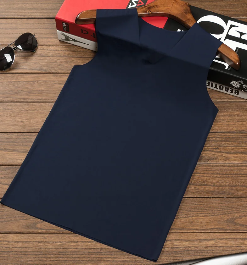 Мужская брендовая одежда, сплошной цвет, бесшовное нижнее белье, боди, облегающее супер эластичное шелковое Мужское нижнее белье, прозрачная рубашка - Цвет: V neck5