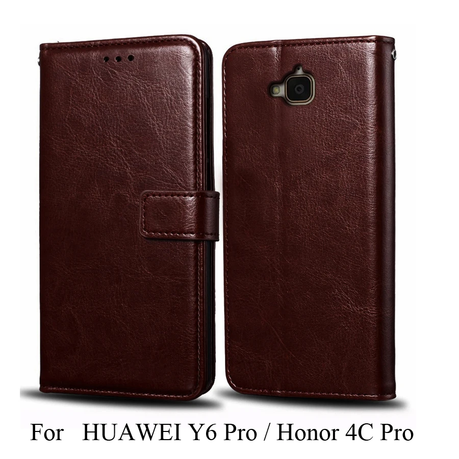Силиконовый кожаный чехол для huawei Honor 4C Pro TIT L01 U02 чехол для huawei Y6 Pro Y6Pro TIT-L01 TIT-U02 откидной Чехол для телефона