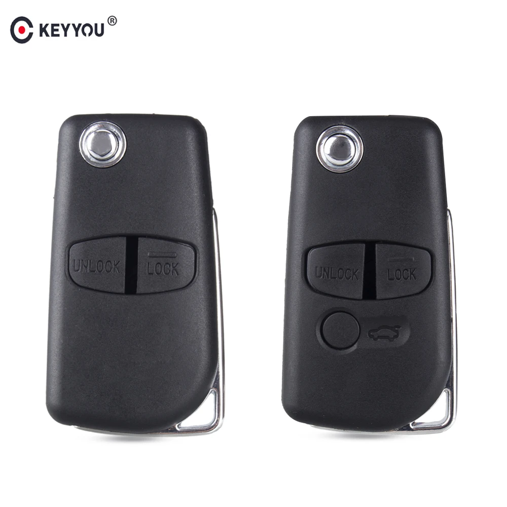 KEYYOU оболочки 2/3 кнопки брелок для Mitsubishi Pajero Lancer Outlander Grandis Shogun Montero дистанционный