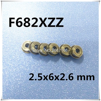 

(10 PCS) (F682xzz) (2.5x6x2.6 mm) Flange Metal Shielded Ball Bearing F682