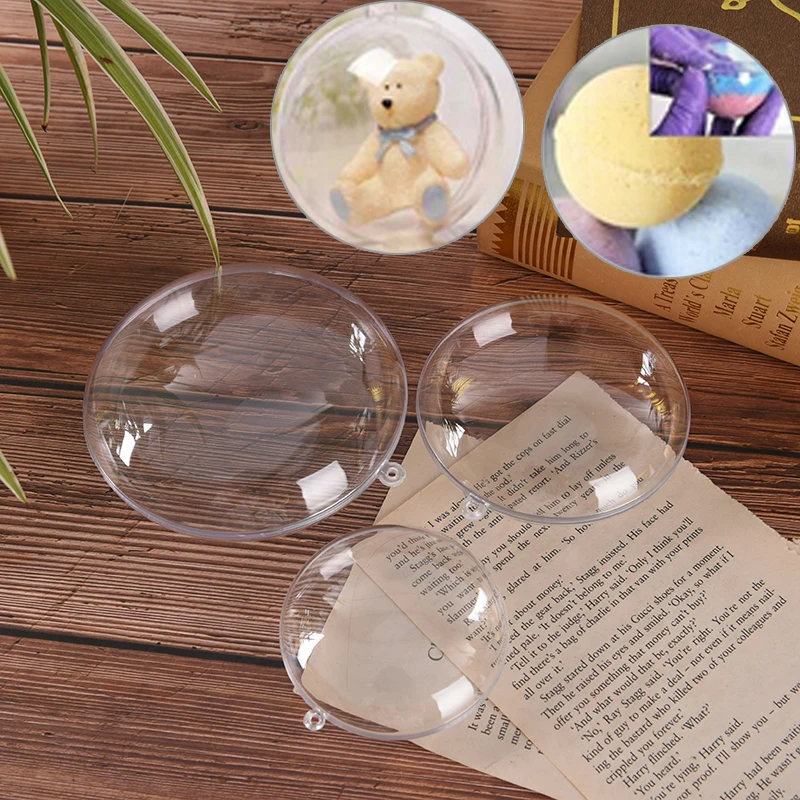 

1Pc 70/90/110mm Christmas Tree DIY Ball Transparent Open Clear Bauble Ornament DecorationsGift Present Candy Box Decoration