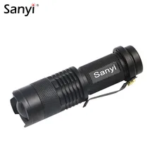 Светодиодный мини-фонарик с зумом 7 Вт 2000 лм, водонепроницаемый светодиодный фонарь с 1 режимом, масштабируемый фонарь, AA 14500, светодиодный фонарик с батареей