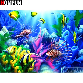

HOMFUN DIY 5D Diamond Painting "Fish bottom" Full Diamond Embroidery Sale Picture Of Rhinestones For Festival Gifts A19109