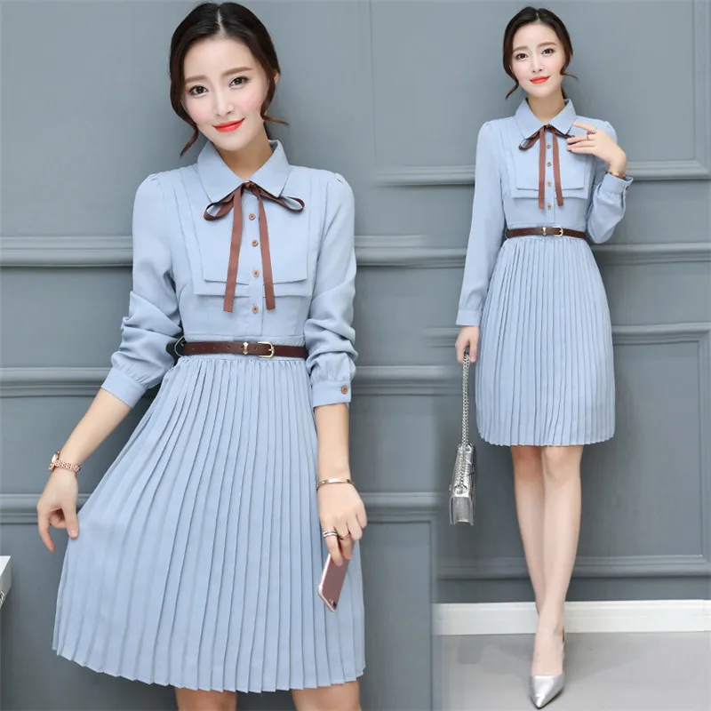 

2019 Spring Autumn New Chiffon Midi Dress Bodycon Korean Dresses Boho 2019 Elegant Women Party Vestidos Long Sleeve Tshirt Dress