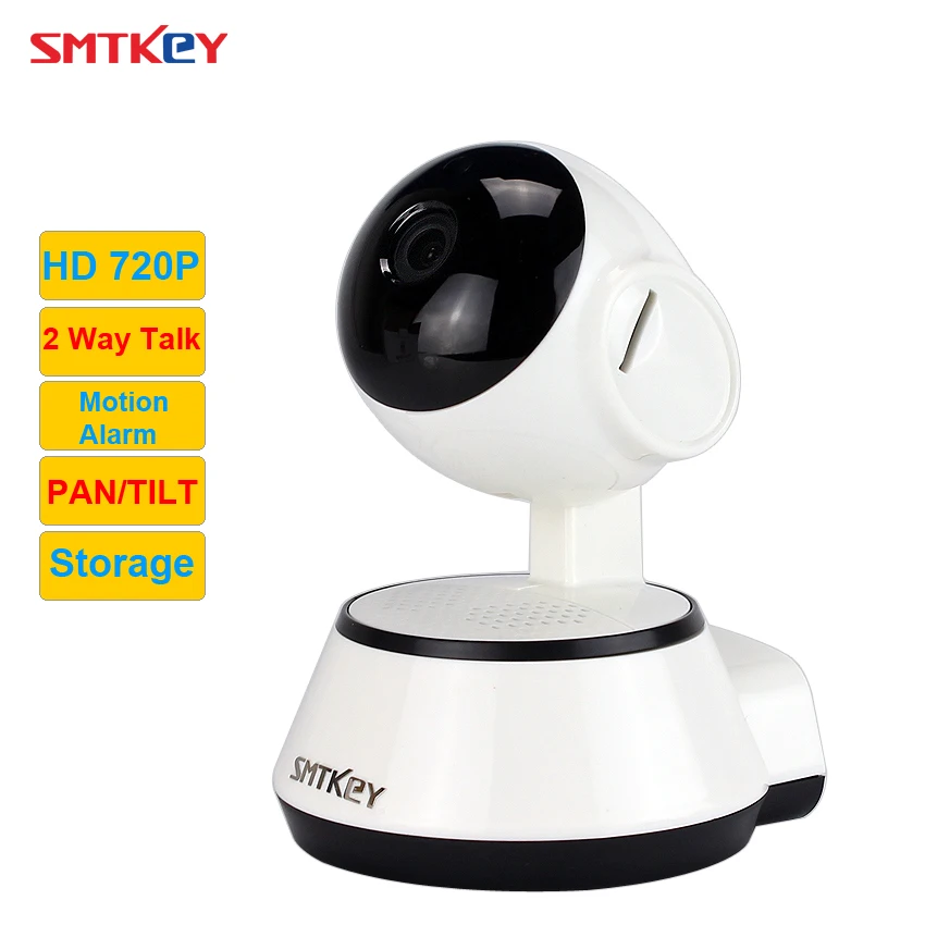 

SMTKEY Wireless 720P WIFI IP Camera two way audio baby monitor motion alarm 1MP wireless IP Camera