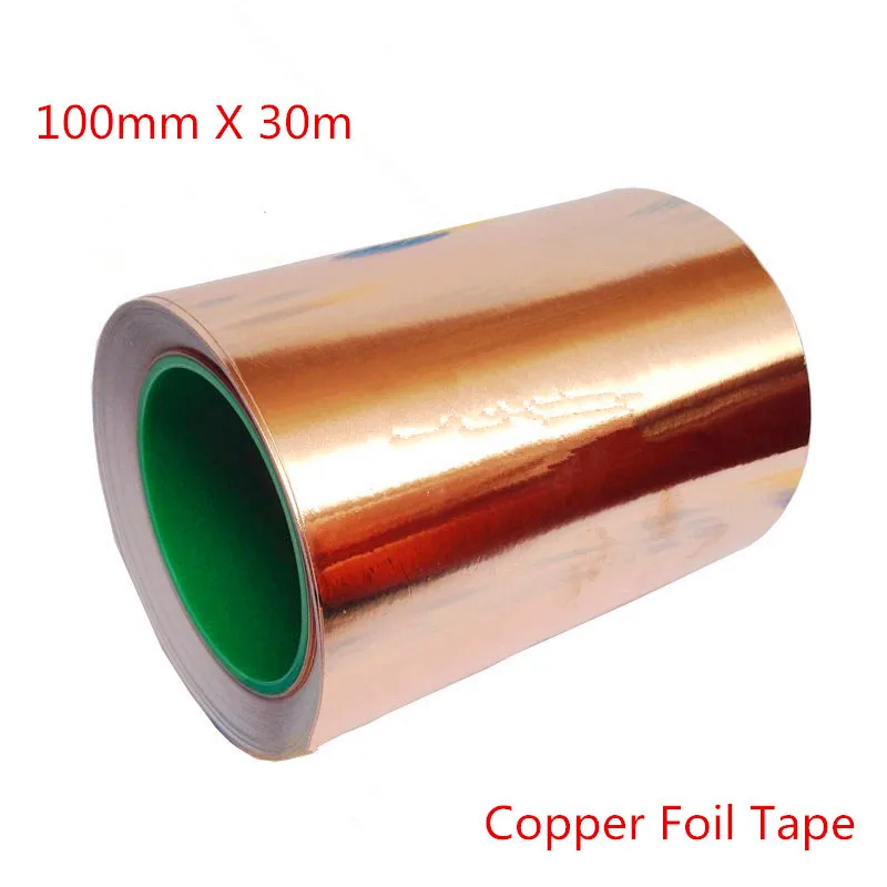 High Quality 100mm X 30m Single Adhesive Conductive Copper Foil Tape