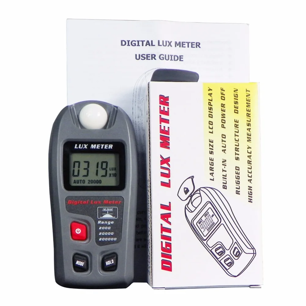 Range: 0.1~200,000 Lux and 0.01~20,000 Fc Digital Lux Meter,MT-30 Digital Luxmeter LCD Display Light Meter Environmental Testing Illuminometer
