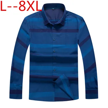 

10xl 8xl 6xl Men's shirt 2018 Spring men casual long sleeve shirt Korean Slim shirt business brand dress shirt Camisa Masculina