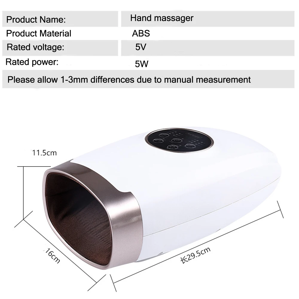 Электрический Acu Массажер для рук с давлением воздуха и термокомпрессией для защиты пальцев от холода и усталости