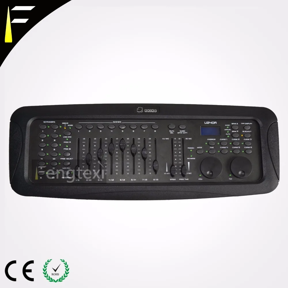 Console com Programáveis Compacta e console para Dj e disco Rinoceronte Mestre Dmx Controlador Dmx 240 Roda