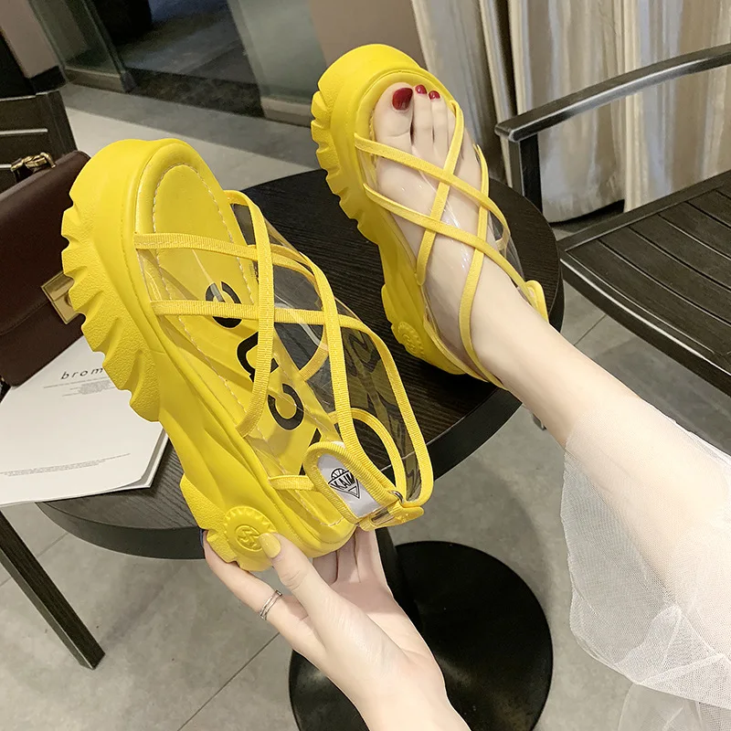 

2019 summer new fashion simple solid color sandals women comfortable wild thick sole casual sandals