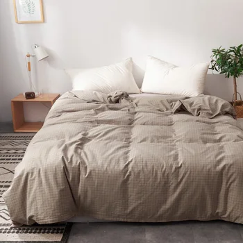 

Plaid Camel 100% Cotton Wash Cotton 1PCS duvet cover/ quilt cover/comforter cover Yarn Weave Soft Cotton Fabric