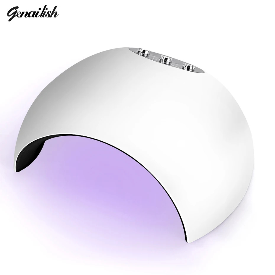 Genailish 24 Вт светодио дный УФ белый ногтя светильника барабан автоматический