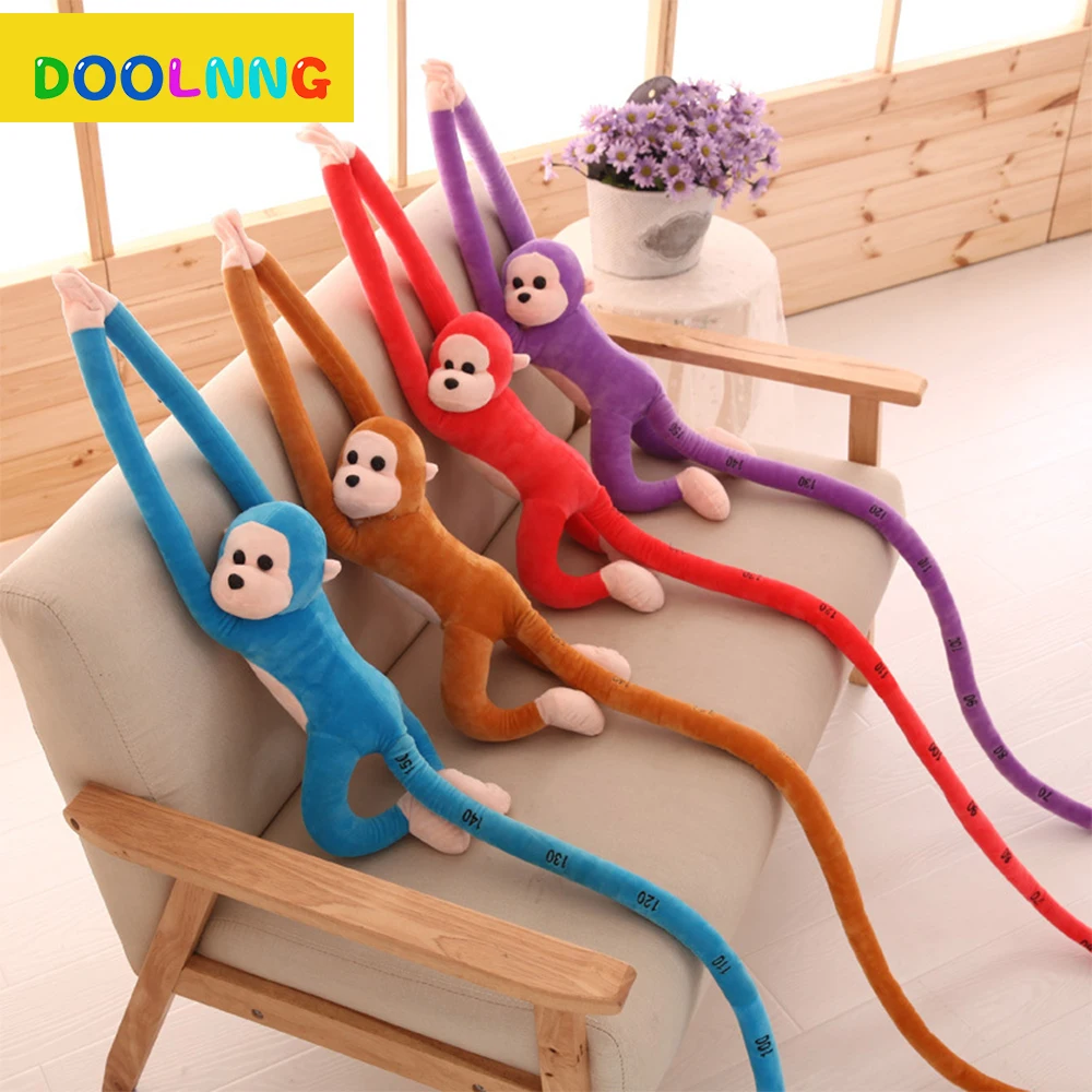 

DOOLNNG 150cm Long Tail Monkey Kids Plush Toys Cartoon Animals Filling Doll Measuring Height Ruler Features Children Gift