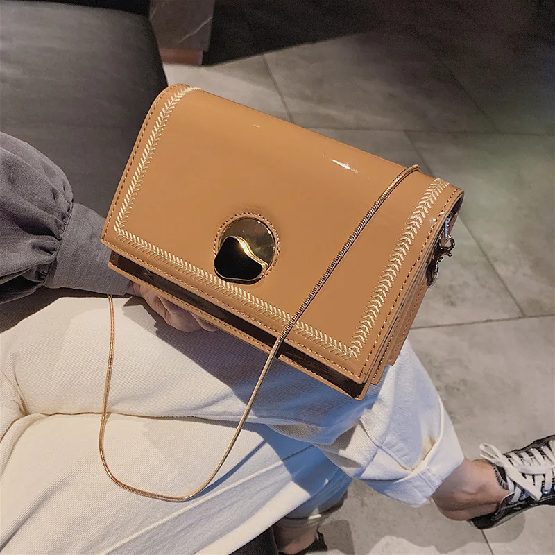 

Retro Fashion Female Square Bag 2019 New High quality PU leather Women's Designer Handbag Chain Shoulder Messenger bags