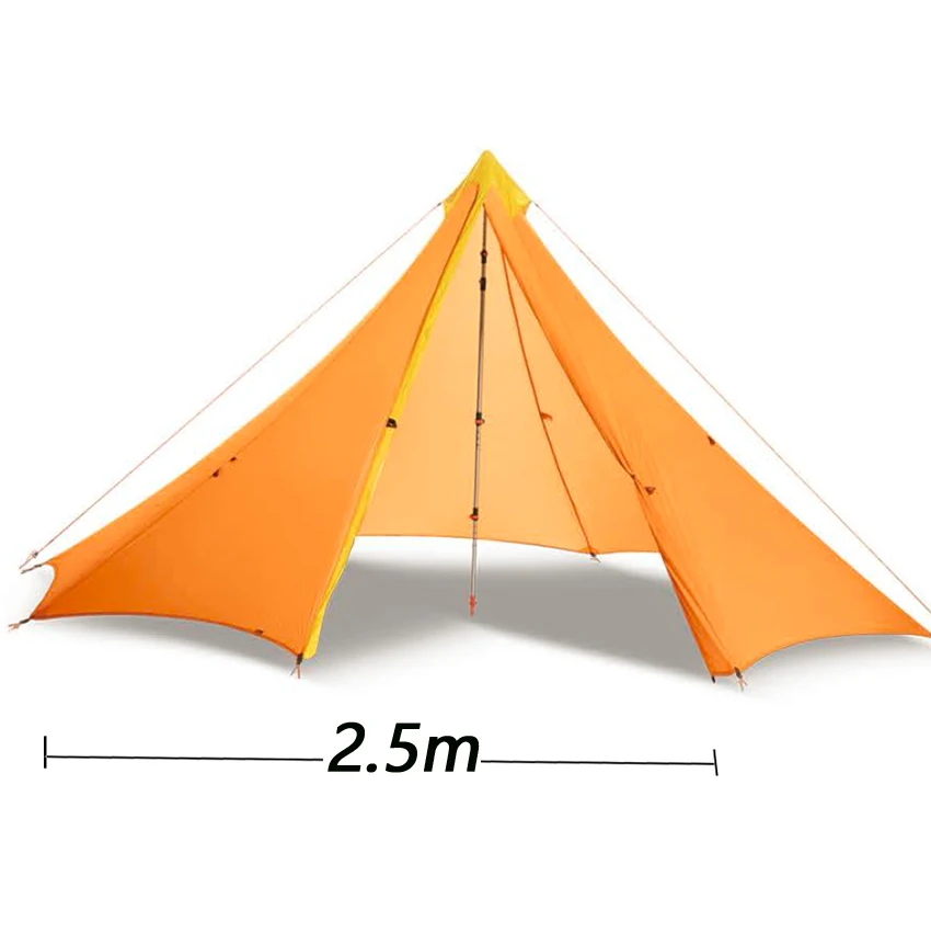 2,5x2,5 м 2 человек Oudoor Сверхлегкий Палатка 3 сезона/по 4-м временам года Профессиональный 20D Silnylon бесштоковый палатка