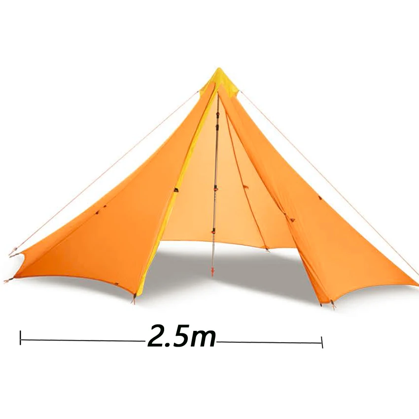 

2.5x2.5m 2 Person Oudoor Ultralight Camping Tent 3 Seasons / 4 seasons Professional 20D Silnylon Rodless Tent
