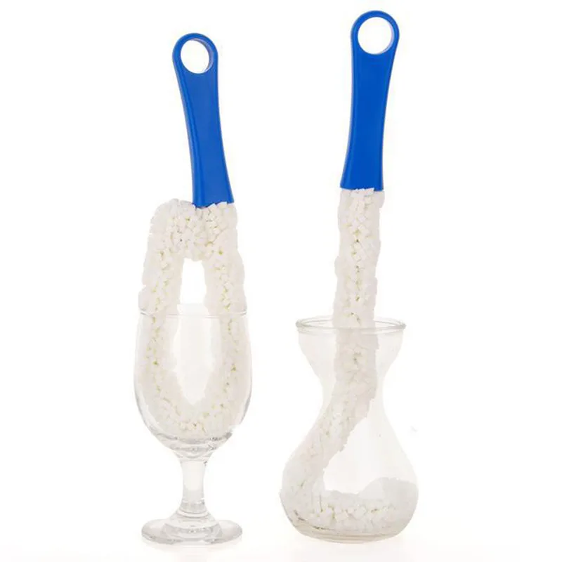 

Creative Multifunctional Bendable Cleanning Brush Long Handle Soft Foam Wine Decanter Stemware Home Bar Cleaning Brush Brushes