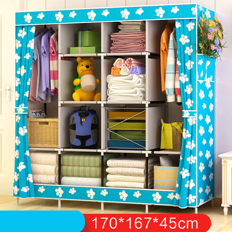  Actionclub Multi-function Wardrobe Fabric Folding Cloth Storage Cabinet DIY Assembly Easy Install R - 32846873053