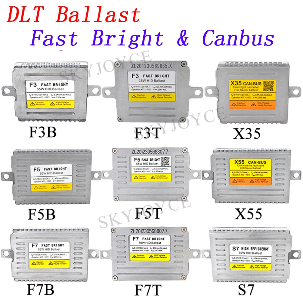 DLT HID балласт для H1 H7 H11 D2H HID лампы ксеноновый Комплект AC 35 Вт 55 Вт 70 Вт DLT F3 F5 F7 X35 X55 Быстрый Яркий Canbus HID балласт