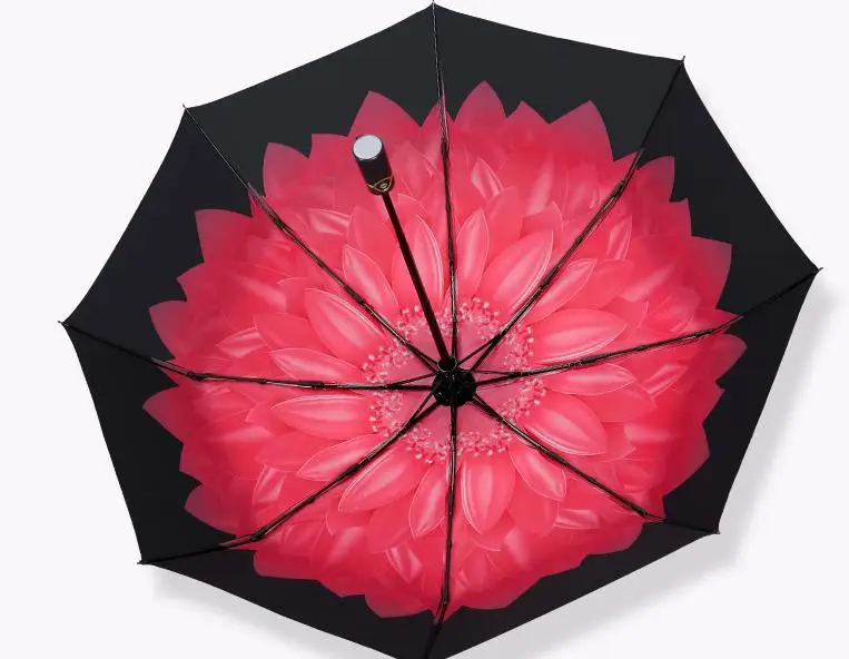 Солнечные зонтики с защитой от ультрафиолета и дождя для женщин, автоматический мини художественный зонт от солнца, мужские ветрозащитные зонты от дождя, Детские Зонты - Цвет: as picture2