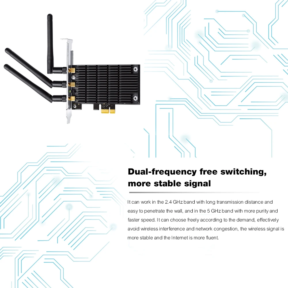 Placa de Rede Adaptador de Antena Duplo sem Fio 802.11ac para pc Wifi Gigabit Ethernet Pci-e Pci 2.4 Ghz 5 Ieee Ac1900mbps 3 Cheap Placas de rede