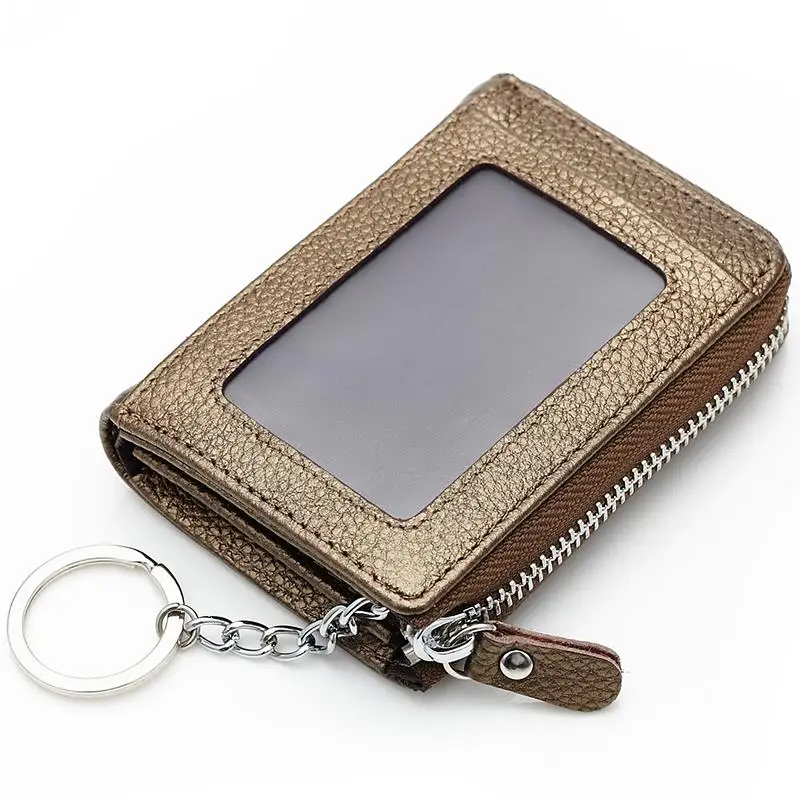 Милый корейский кошелек для монет, первый слой из воловьей кожи, натуральная кожа, женская сумка для мелочей, студенческий высококачественный чехол для ключей от известного бренда, сумки - Цвет: Bronzer