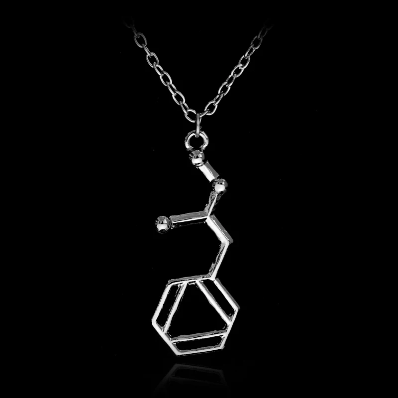 

MQCHUN Vintage Silver Acetylcholine Molecular Necklace Molecule Science Chemical Jewelry Eternal Memory Necklace Chocker N139