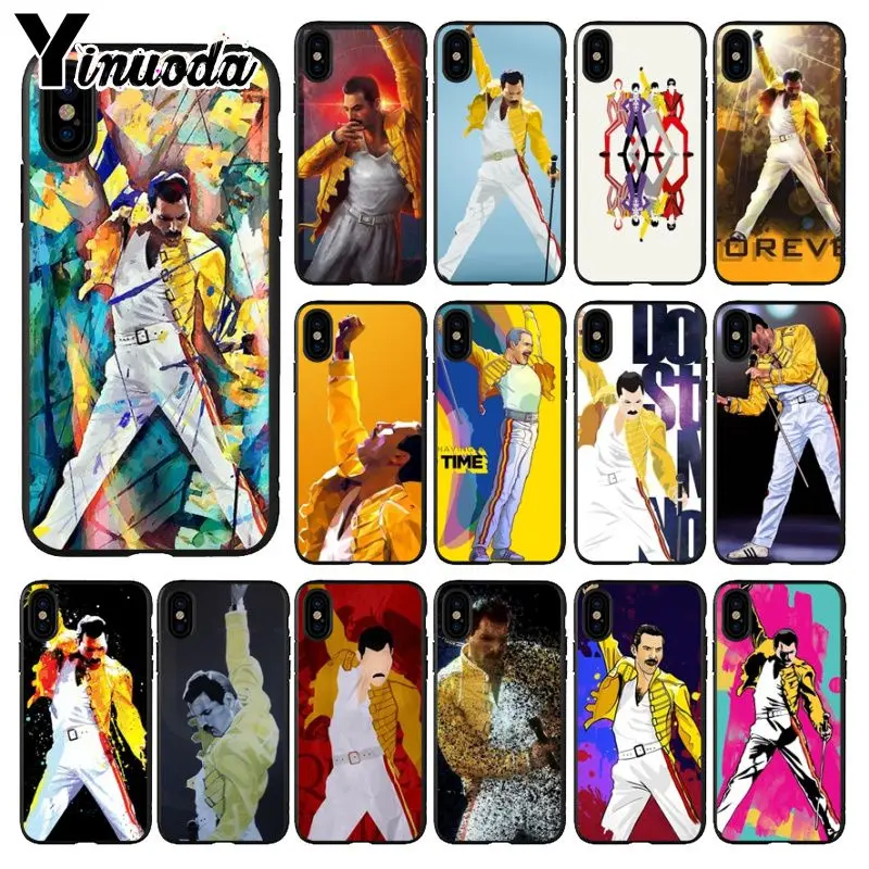 Yinuoda Freddie Mercury Smart Cover Black Soft Shell Phone Case for iPhone X XS MAX 6 6S 7 7plus 8 8Plus 5 5S XR | Мобильные