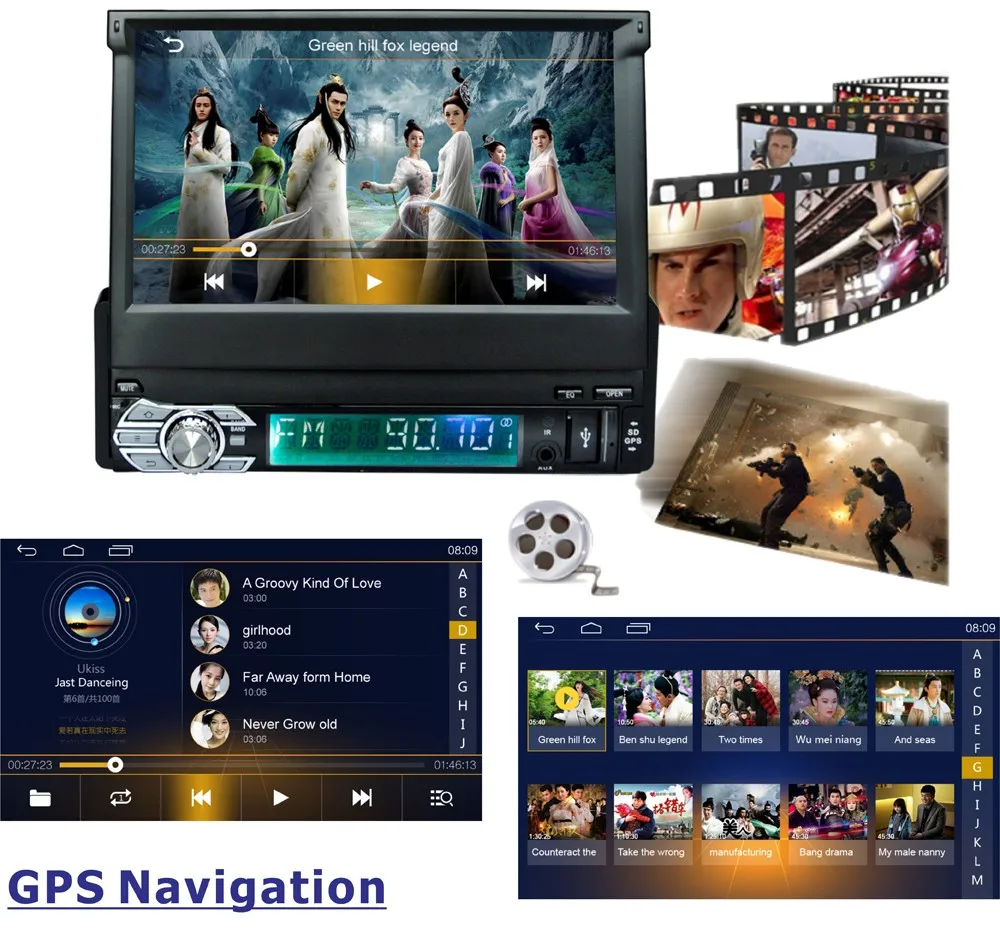 Discount 7" Capacitive Touch Screen 1Din 1024*600 Android 5.1 Car Radio Stereo Universal For GPS Navigation BT Radio Stereo Audio Player 5