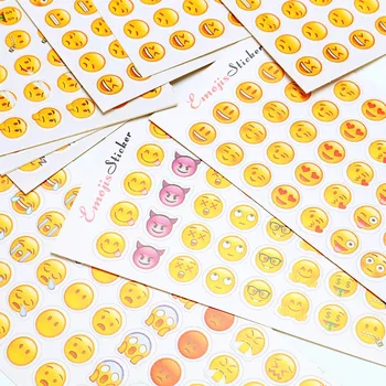 

12 Sheets/pack Cute Mini Funny expression Pvc Transparent Korean Stickers Papers Flakes Kids Decorative For Cards Stationery