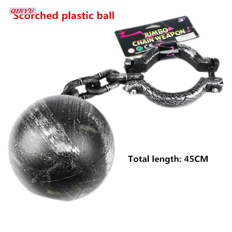 

1pcs Halloween Props footcuffs plastic balls April Fool's Day Trickery Gift Plastic Toy Prisoner footcuffed halloween supplie 6Z