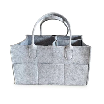 

Baby Diaper Caddy Organizer Car Travel Bag Nursery Storage Bin Felt Basket for Infant #3