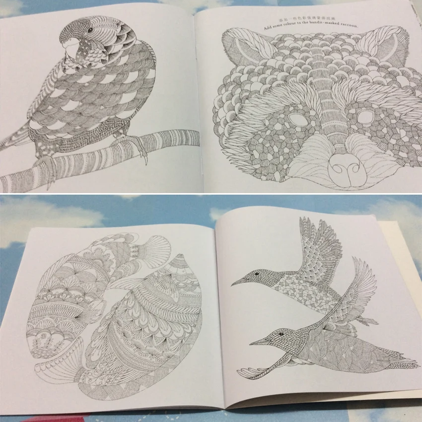 24 Pages Animal Kingdom English Edition Antistress Coloring Book For Children Adults Graffiti Painting Drawing Art Book 24 Pages Animal Kingdom English Edition Antistress Coloring Book For Children Adults Graffiti Painting Drawing Art Book