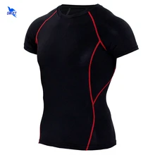 Ретро компрессионный нижний слой рубашки мужские футболки для бега с короткими рукавами спортивные топы Спортивные Фитнес тренировочная спортивная одежда быстросохнущая