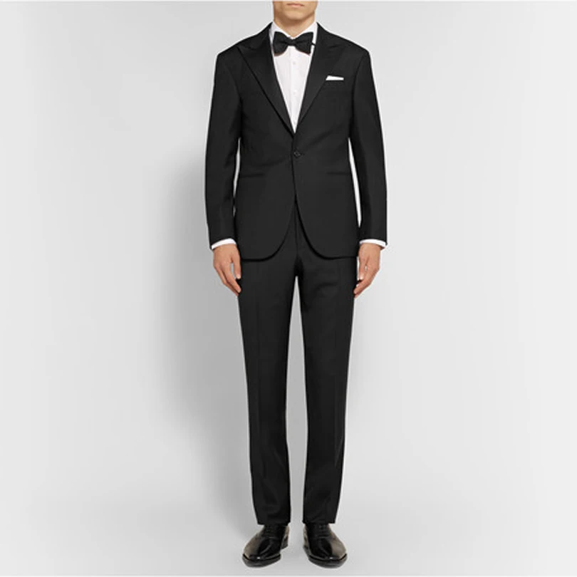 

Terno Masculino Vestidos Tuxedo One Button Closure Collar Three Pockets Evening Clothing Slim Fit Suits (jacket+pants+bow Tie)