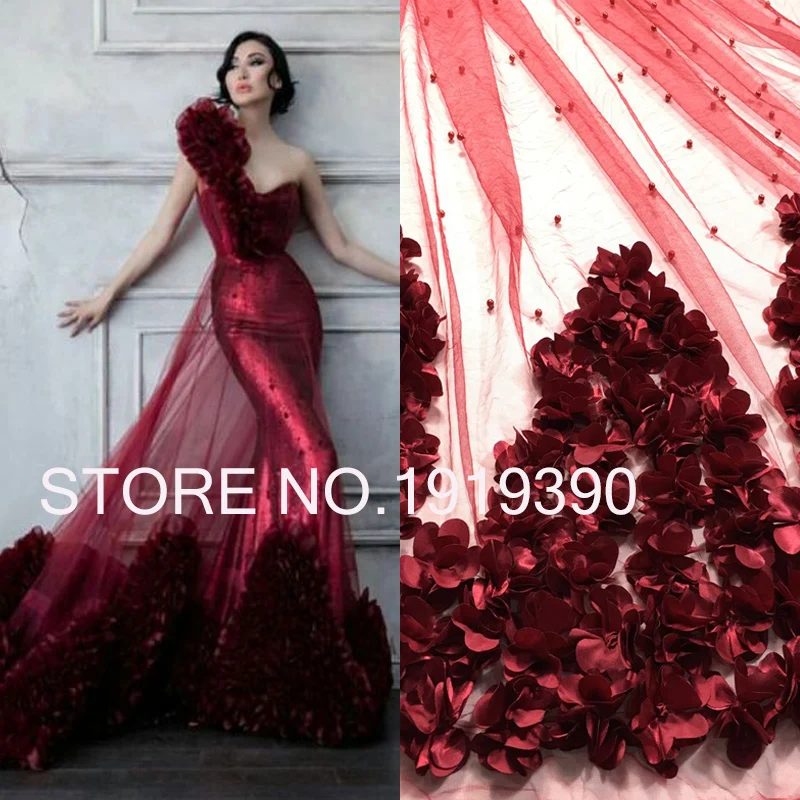 

2019 New style French net lace fabric 3D flower African tulle mesh lace fabric high quality african lace fabric M2363 Royal blue
