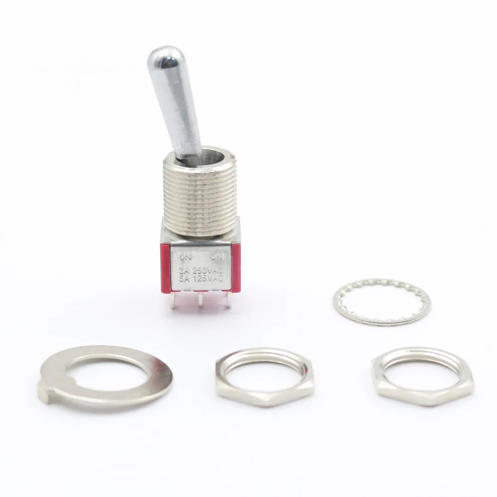 

2Pcs SH T8011-Z1 DPDT Large Handle Mini Toggle Switch ON-ON Maintained 2 Position 6 Pin