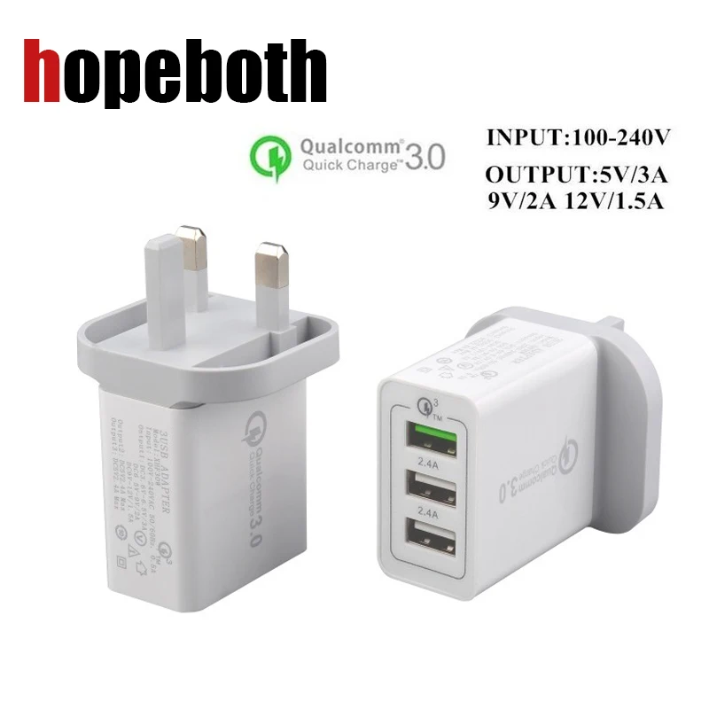 hopeboth Luxury Quick Charge QC 3.0 3 Port USB Wall