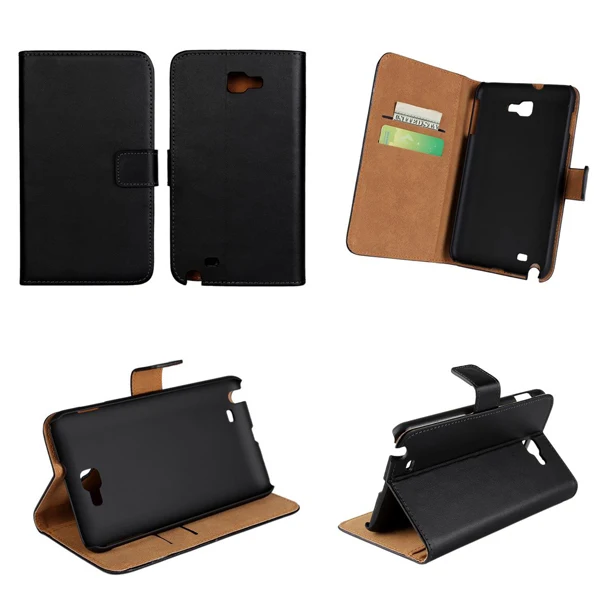 

Wallet Flip Genuine Leather Phone bag Case Cover With Credit Card Slots Stand Pouch For Samsung Galaxy Note i9220 N7000