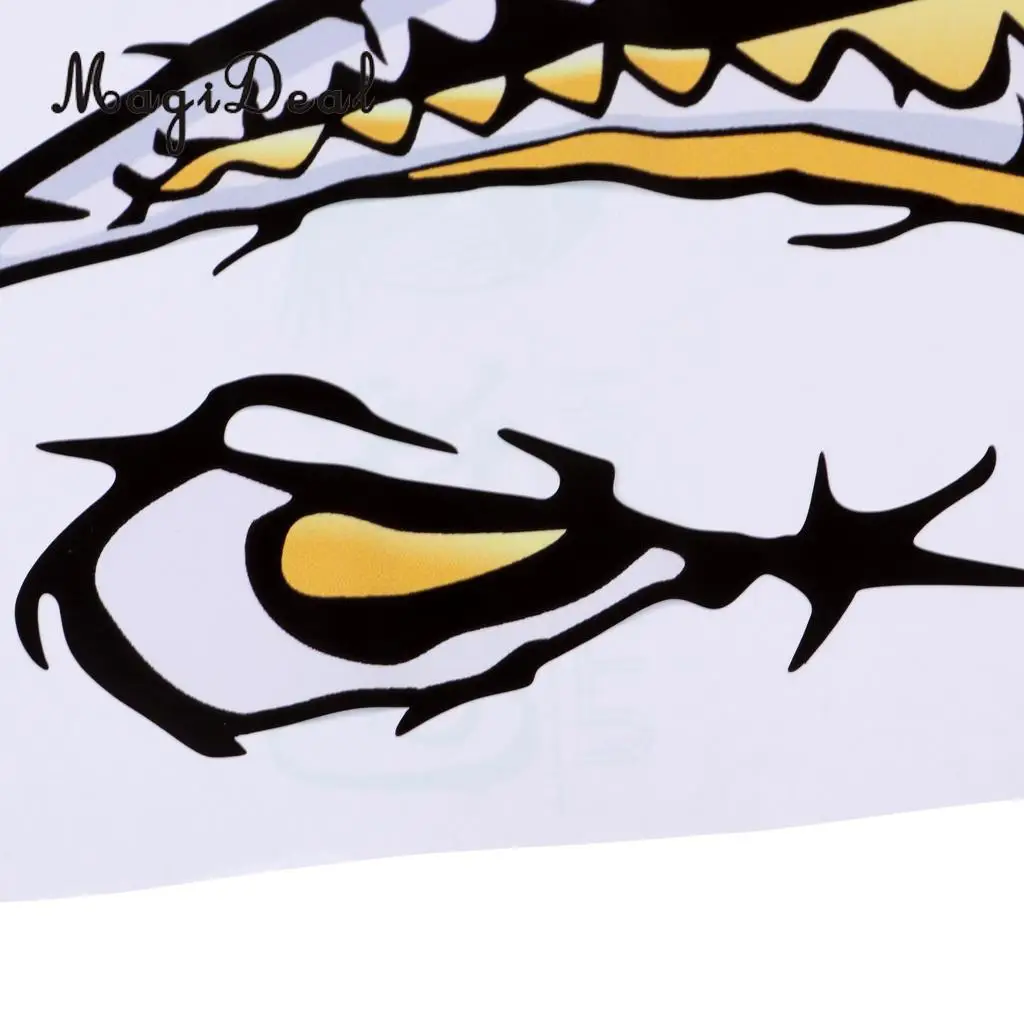 MagiDeal 2Pcs Large Waterproof Shark Teeth Mouth Decals Sticker for Kayak Fishing Dinghy Boat Surfboard Car Truck Bumper Laptop