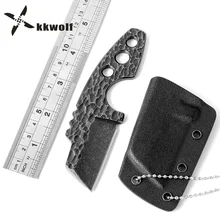 KKWOLF Outdoor Axe Mini Black Necklace knife Army Stainless steel Tactical Tomahawk Practical Axe ABS sheath case Camping Tools