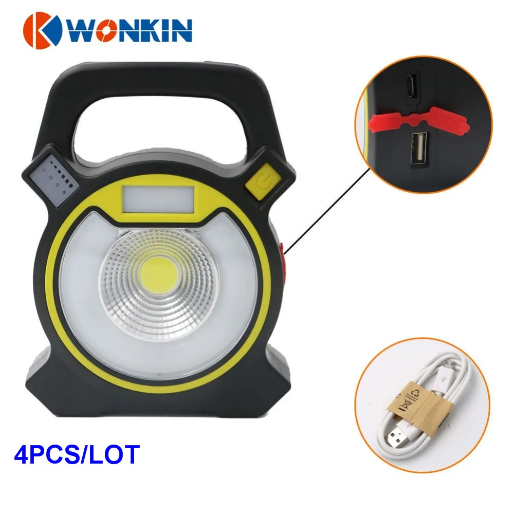 4PCS led portable lantern cob led work light rechargeable 10W Camping