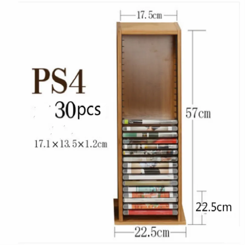 Бамбуковая подставка для дисков и ps4 хранения cd rek DVD Blu ray виниловый диск объемом 30