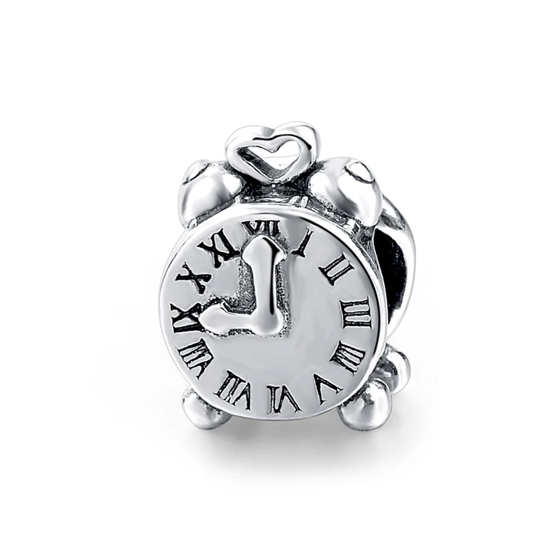925 стерлингового серебра Рим цифровые часы Шарм бисера Fit браслет Pandora berloques в Аутентичные Подвеска DIY Jewelry подарки