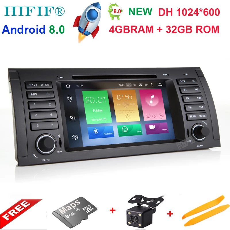 Discount HIFIF Android 8.0 7 Inch CarDVD Player For BMW/E39/X5/M5/E38/E53 WithOcta Cores 4GB RAM 32GB ROM 3G/4G Wifi GPS Radio Navigation 0