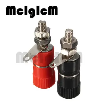 

10pcs Banana Connector Red and Black PCB Wiring Terminal Block Banana Plug Connectors 4mm for Speaker Audio