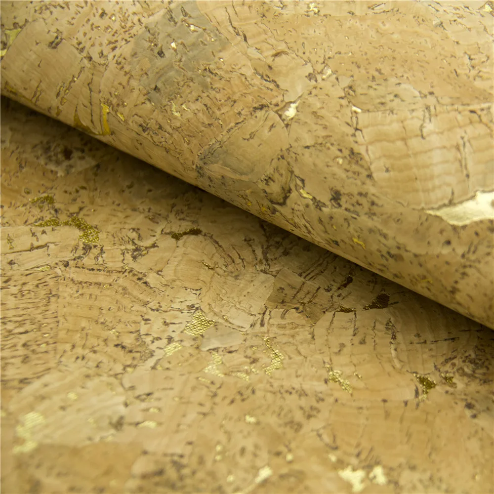 Cork fabric cork textile 68*50cm/26.7*19.6inch natural with golden Cork