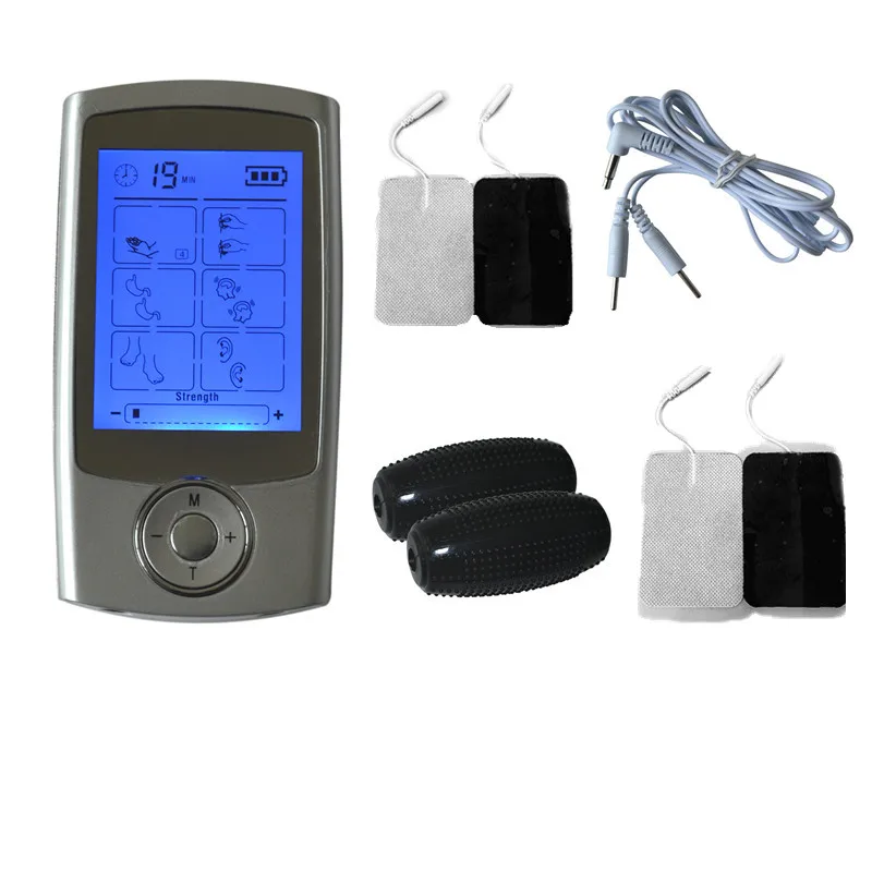 Dual Electric Low Frequency Tens Unit Back Pain Relief Digital Screen Tens Machine With Electrode Pads Acupuncture Massage Roll