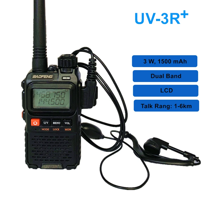 

Bofeng MINI Walkie Talkie UV-3R Plus Dual Band LCD Portable CB Radio UV-3R+ Ham Radio Handheld FM Transceiver 3R Two Way Radio